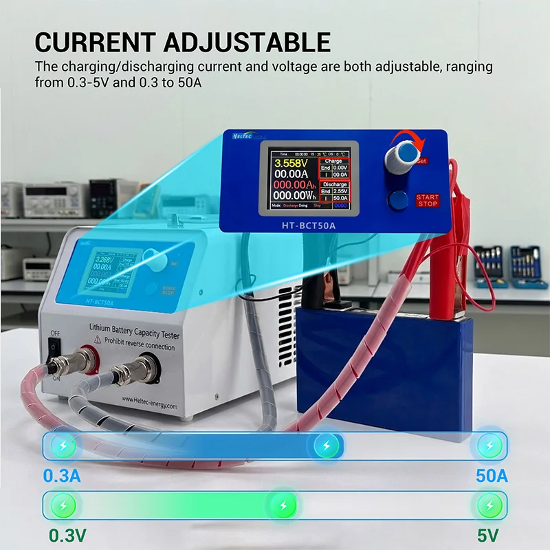 Heltec HT-BCT50A Lithium Lifepo4 Car Battery Capacity Tester/Charge and Discharge Electric Load Test Machine 5V 50A 250W