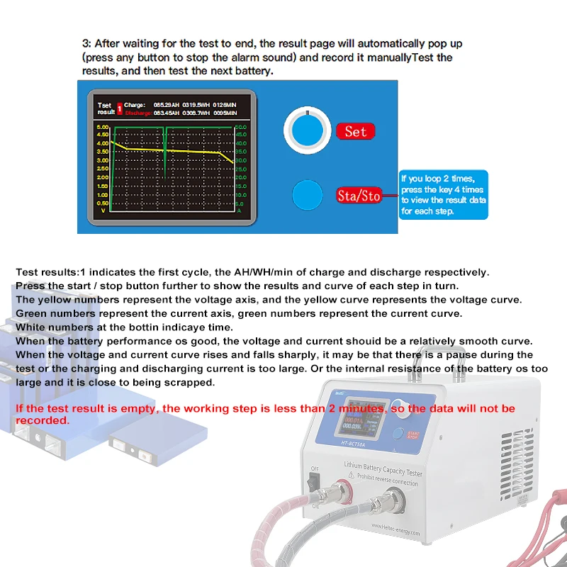 Heltec HT-BCT50A Lithium Lifepo4 Car Battery Capacity Tester/Charge and Discharge Electric Load Test Machine 5V 50A 250W