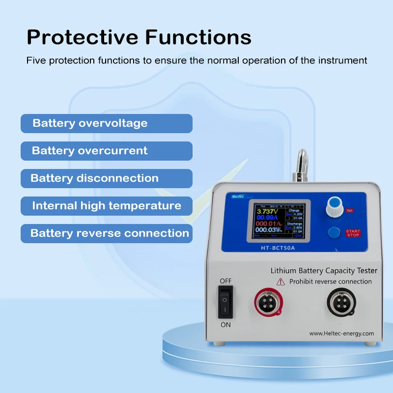 Heltec HT-BCT50A Lithium Lifepo4 Car Battery Capacity Tester/Charge and Discharge Electric Load Test Machine 5V 50A 250W