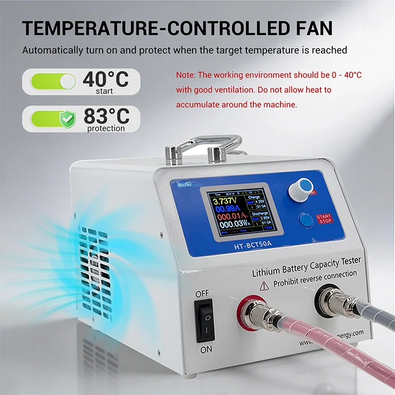 Heltec HT-BCT50A Lithium Lifepo4 Car Battery Capacity Tester/Charge and Discharge Electric Load Test Machine 5V 50A 250W