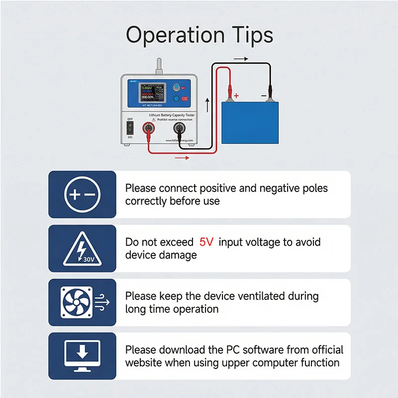 Heltec HT-BCT50A Lithium Lifepo4 Car Battery Capacity Tester/Charge and Discharge Electric Load Test Machine 5V 50A 250W