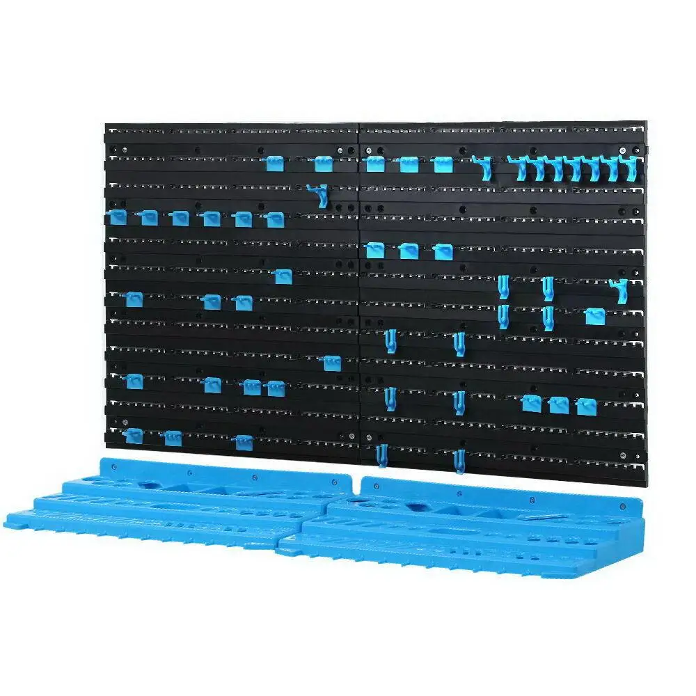 Wall Mounted 54 Slot Storage Bin Rack for Tools and Small Parts Organizer Heavy Duty Workshop Shelf Display Holder