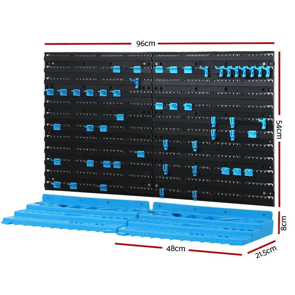 Wall Mounted 54 Slot Storage Bin Rack for Tools and Small Parts Organizer Heavy Duty Workshop Shelf Display Holder