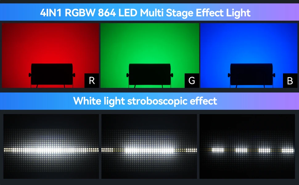 MINGJIE 4PCS 1000W LED Stage Strobe Light 50000H Lifespan Aluminum Alloy Housing DMX512 RDM 8 Segments Running Horse Flash Effect for DJ Bar