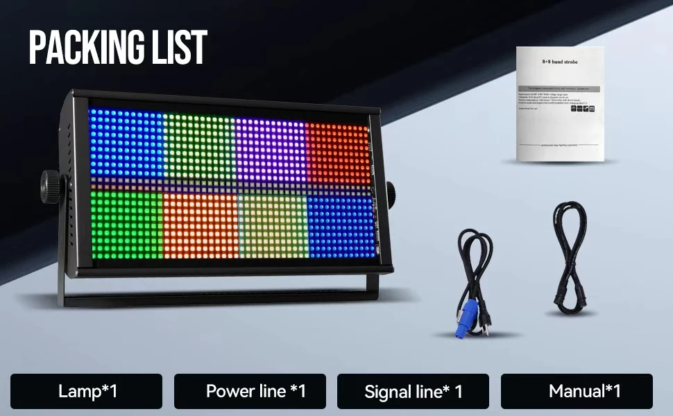 MINGJIE 4PCS 1000W LED Stage Strobe Light 50000H Lifespan Aluminum Alloy Housing DMX512 RDM 8 Segments Running Horse Flash Effect for DJ Bar