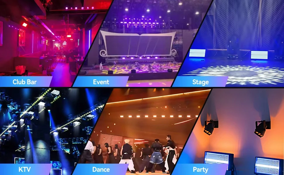 MINGJIE 4PCS 1000W LED Stage Strobe Light 50000H Lifespan Aluminum Alloy Housing DMX512 RDM 8 Segments Running Horse Flash Effect for DJ Bar