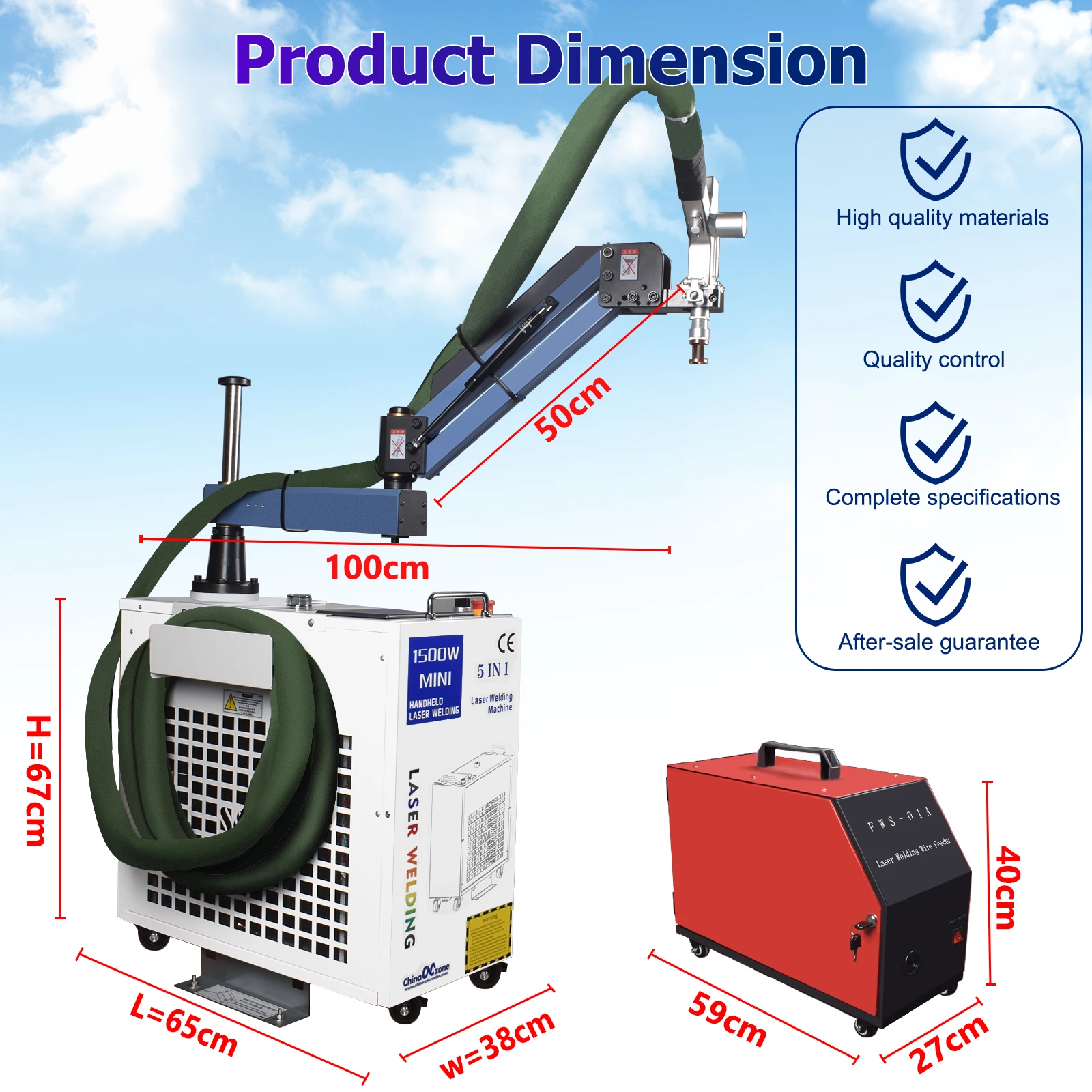 5 IN 1 Laser Welder 1500W 5 IN 1 Battery Welder BWT 1500W Laser Welding Machine Welding Cleaning Cutting Rust Removal Battery Welding Double Pendulum Cleaning