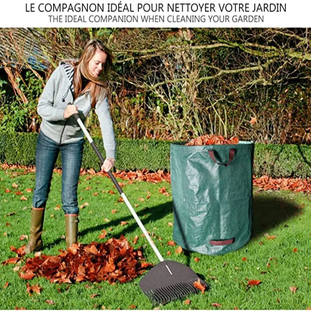 4Pcs 272 Liter Large Garden Waste Bag Leaf Rubbish Plant Grass Sack Reusable Carry