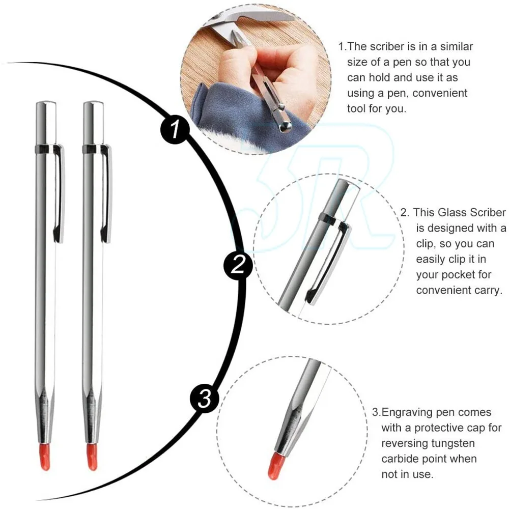 145mm 2PCS NEW Tungsten Carbide Scribing Pen Tip Steel Scriber Scribe Marker A