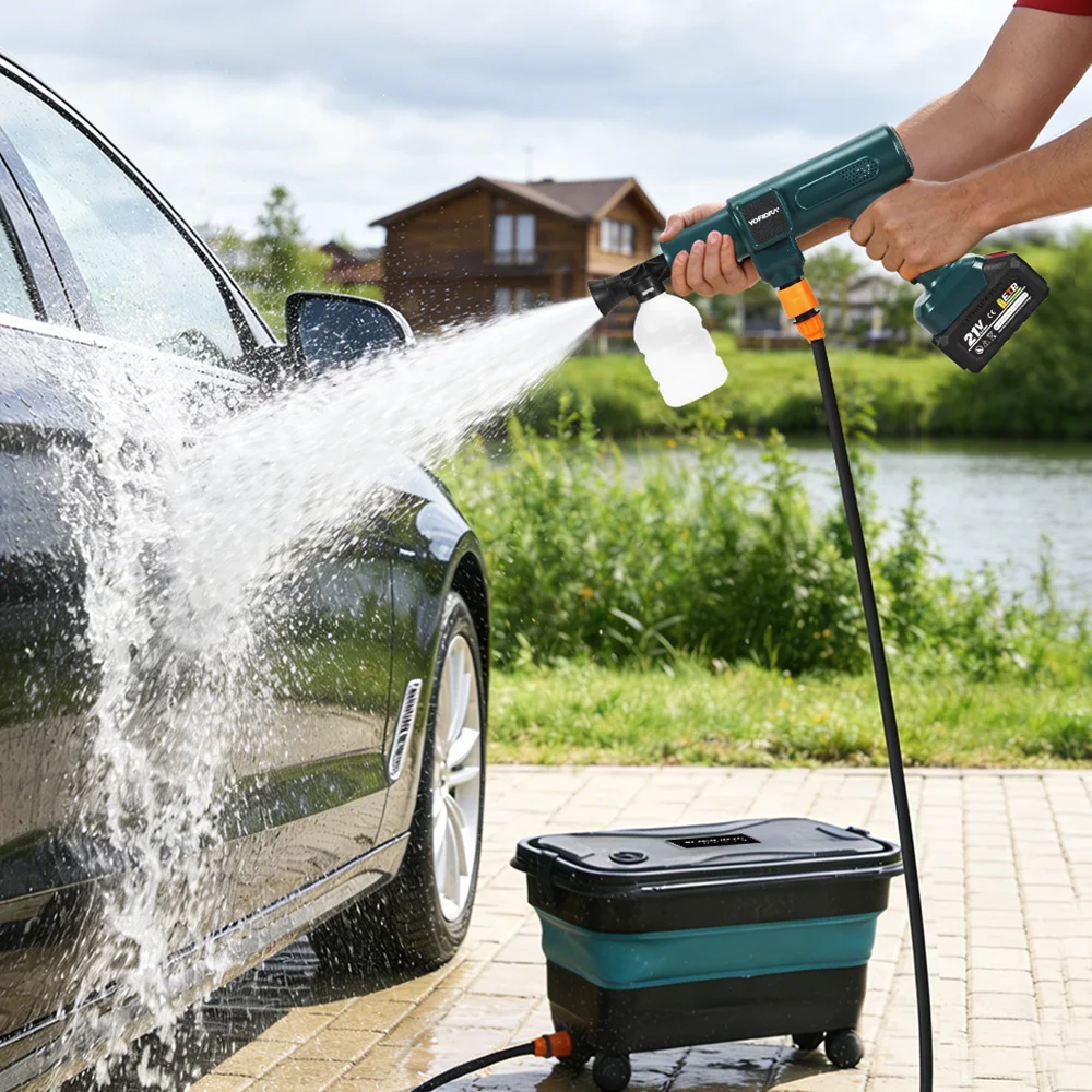 YOFIDRA 200Bar Brushless Electric High Pressure Washer 6-in-1 Car Washing Garden Water Gun For Makita 21V Battery Pin Spray Gun
