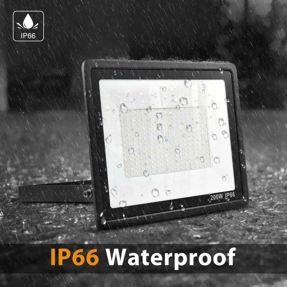 LED Flood Light 200W 300W 400W Outdoor Floodlights Lamp 220V-240V Cool White IP66 with AU Plug For Outdoor Wall Garden