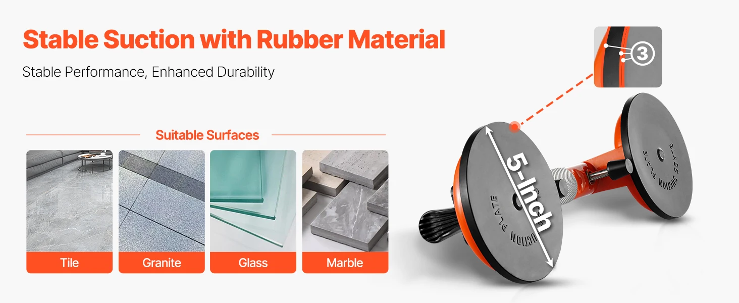 SucceBuy 2 Packs Stone Seam Joiner 180°Adjustable Seamless Seam Setter with 5 in Vacuum Suction Cups Installation Tool for Tile