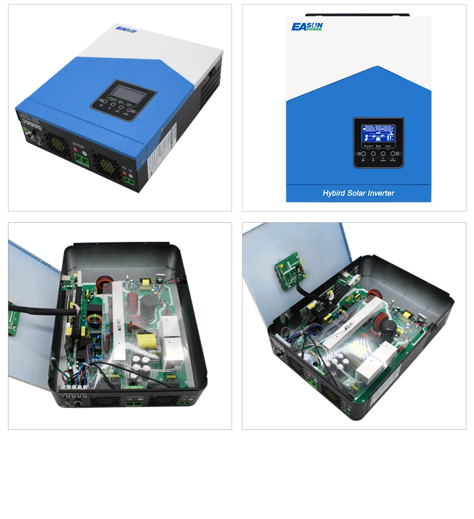 Easun Power 7000w 4200w 3200w 2200w 12v 24v 48v MPPT Hybrid Off Grid Pure Sine Wave 80a 110a 230v 50/60hz Solar Inverter Charger