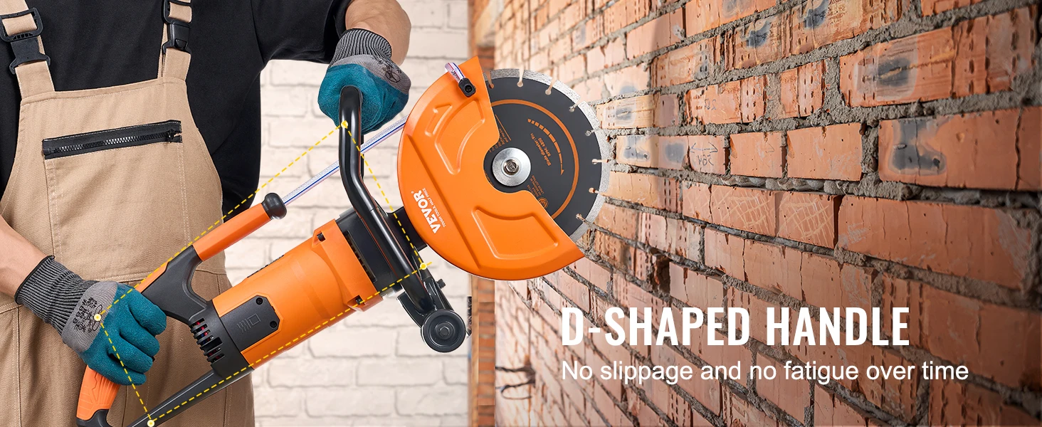 SucceBuy Electric Concrete Saw 9 in 1800 W 15A Motor Circular Saw Cutter with 3.5 in Cutting Depth Wet/Dry Disk Cutter for Stone