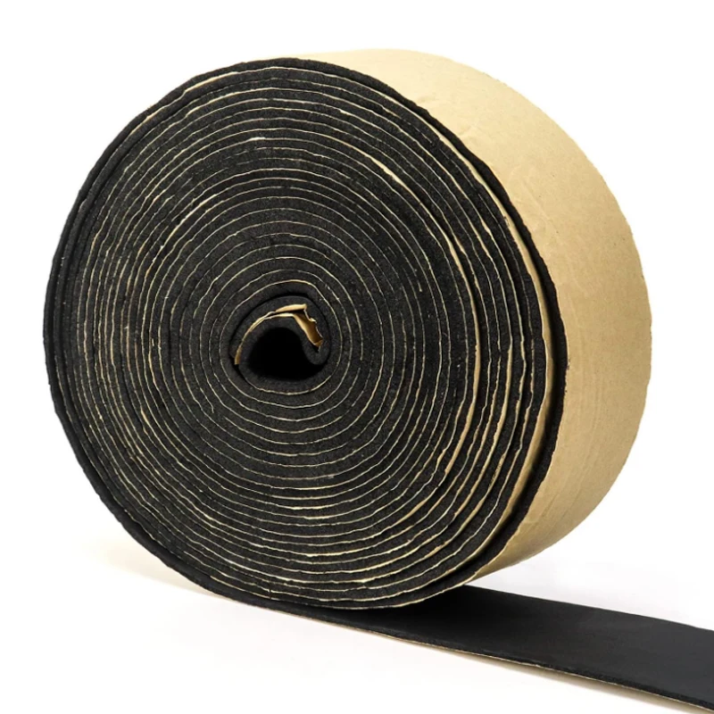 1m-10m Rubber Self Adhesive Sponge Seal Strip EVA Black Foam Strong Single-sided Adhesive Soundproof Anti-collision Seal Gasket