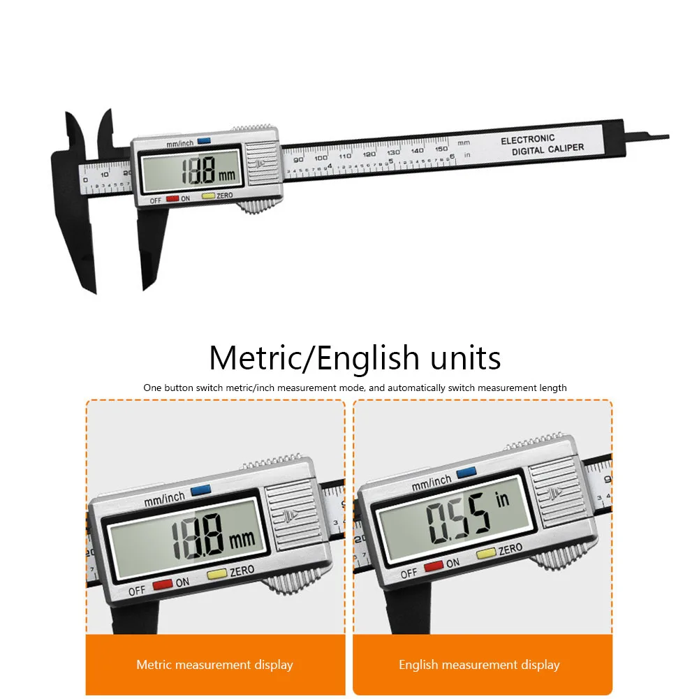 0-150mm Caliber Measurement Ruler High-strength Plastics Digital Gauge Caliper 4 Measuring Functions Mm/inch Units Gauging Tools