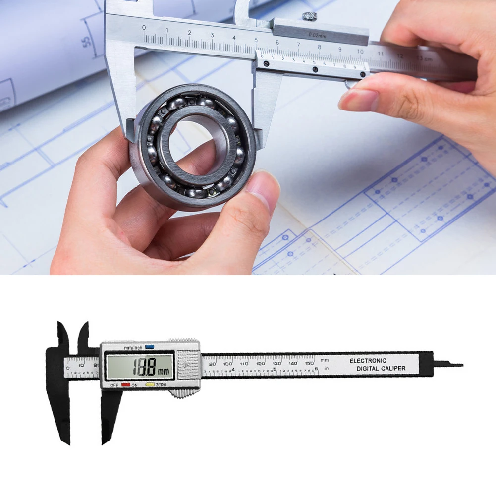 0-150mm Caliber Measurement Ruler High-strength Plastics Digital Gauge Caliper 4 Measuring Functions Mm/inch Units Gauging Tools