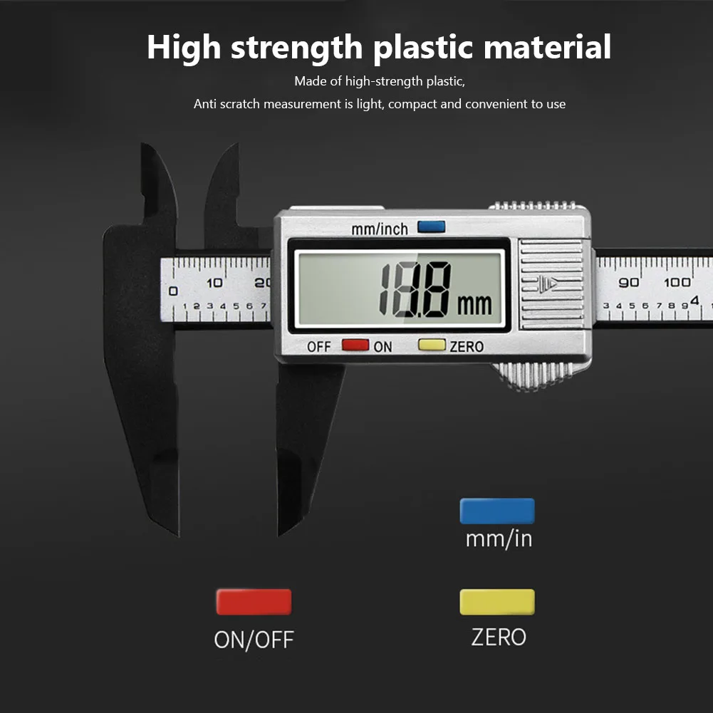 0-150mm Caliber Measurement Ruler High-strength Plastics Digital Gauge Caliper 4 Measuring Functions Mm/inch Units Gauging Tools