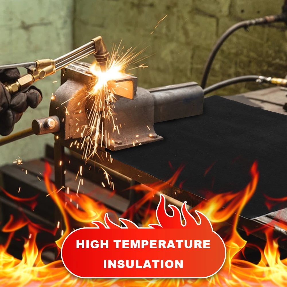 Fireproof Welding Blanket 1800°F Flame Retardant Fabric Brazing Heat Shield Mat for Grill Stove Pit Soldering Welders Plumbers