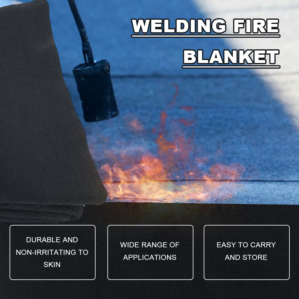 Fireproof Welding Blanket 1800°F Flame Retardant Fabric Brazing Heat Shield Mat for Grill Stove Pit Soldering Welders Plumbers