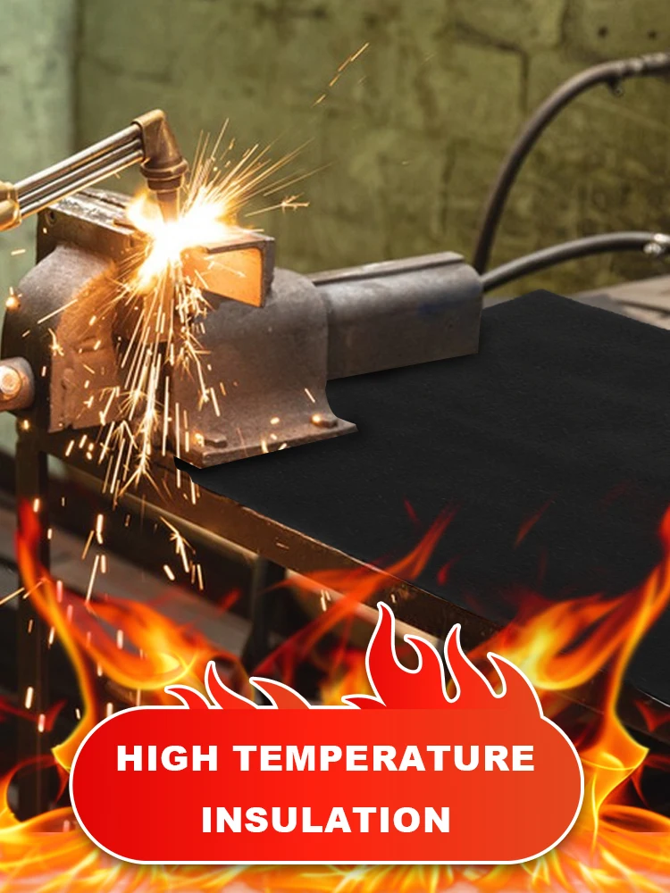 Fireproof Welding Blanket 1800°F Flame Retardant Fabric Brazing Heat Shield Mat for Grill Stove Pit Soldering Welders Plumbers