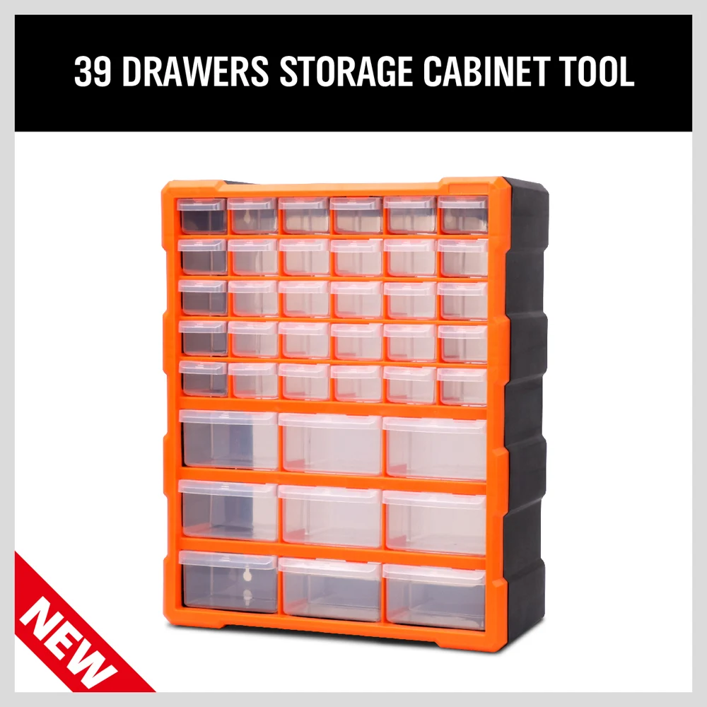 HORUSDY 39 Drawers Storage Cabinet Tool Box Bin Chest Case Plastic Organiser Divider