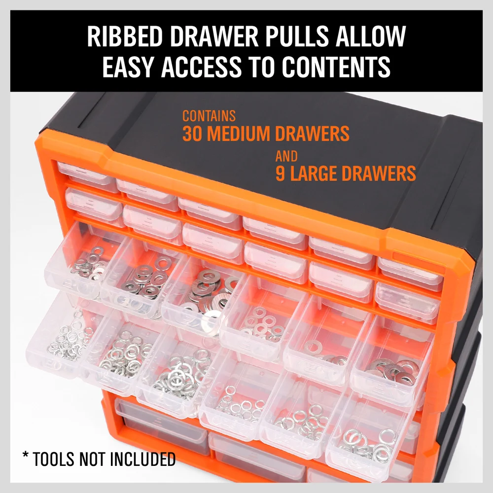HORUSDY 39 Drawers Storage Cabinet Tool Box Bin Chest Case Plastic Organiser Divider