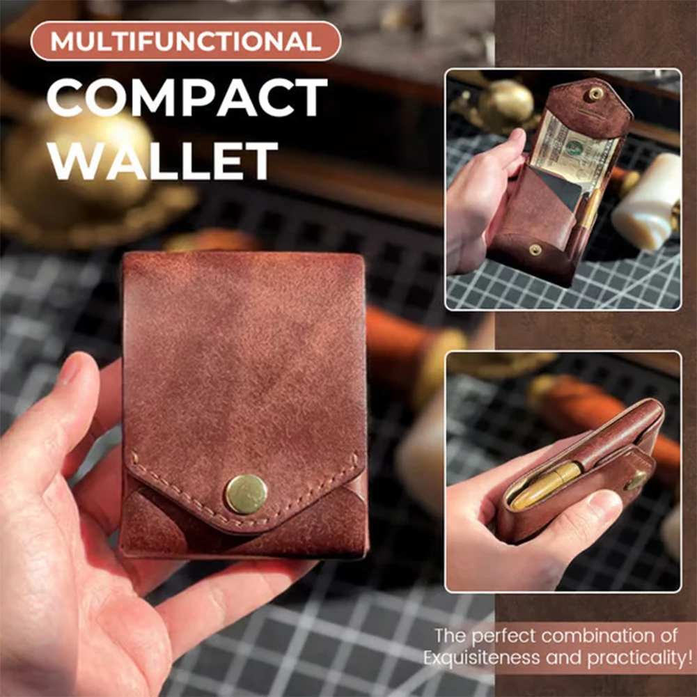 Money Wallet Bi-Fold ID Card Clip Case Complimentary Fountain Pen Slim Minimalist Wallet for Daily Commuting Business and Travel