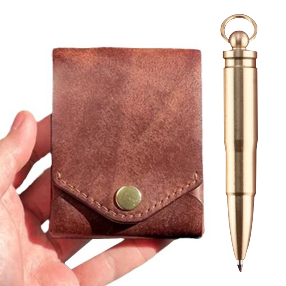 Money Wallet Bi-Fold ID Card Clip Case Complimentary Fountain Pen Slim Minimalist Wallet for Daily Commuting Business and Travel