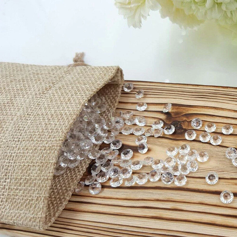 50PCS Drawstring Storage Bags Bulk Linen Calico Bags snack Tote Gift Bags AU