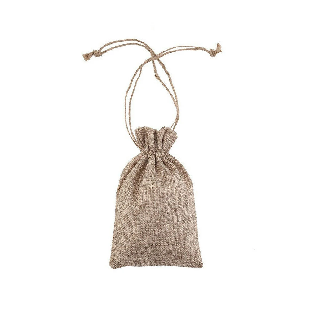 50PCS Drawstring Storage Bags Bulk Linen Calico Bags snack Tote Gift Bags AU