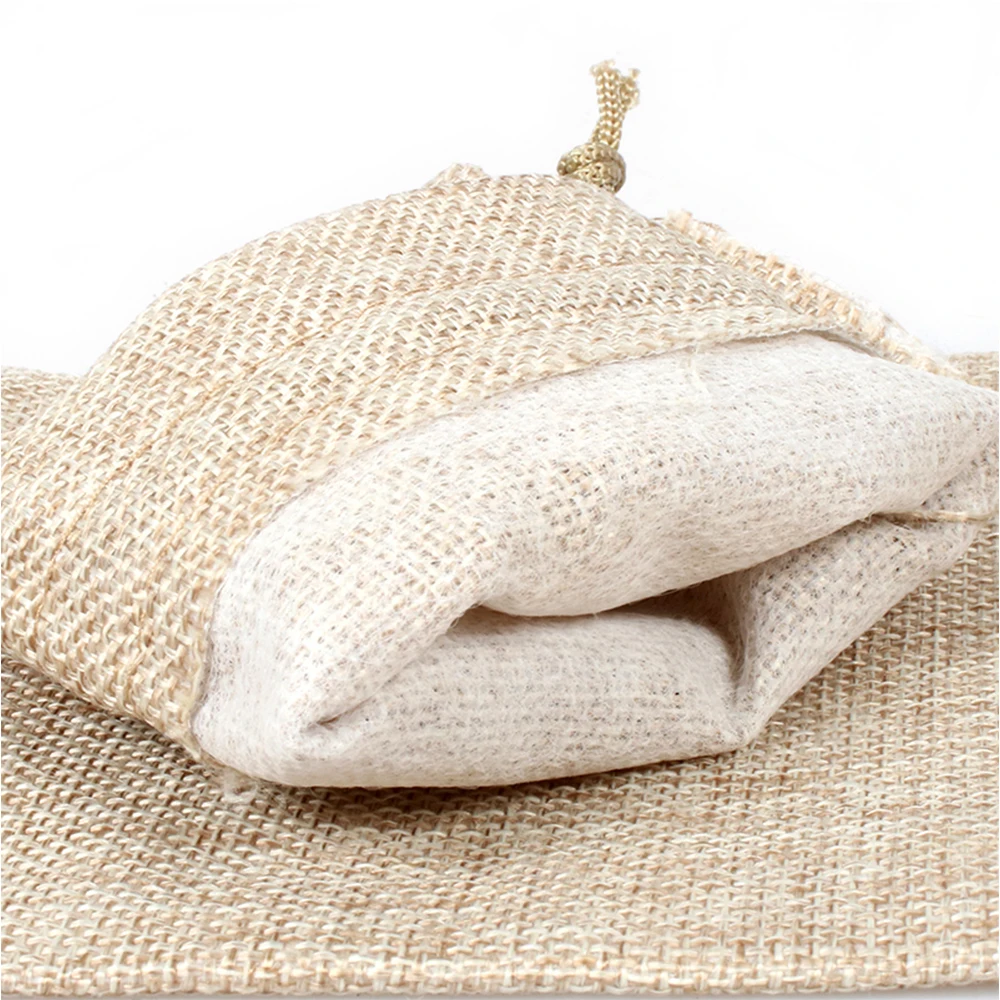 50PCS Drawstring Storage Bags Bulk Linen Calico Bags snack Tote Gift Bags AU
