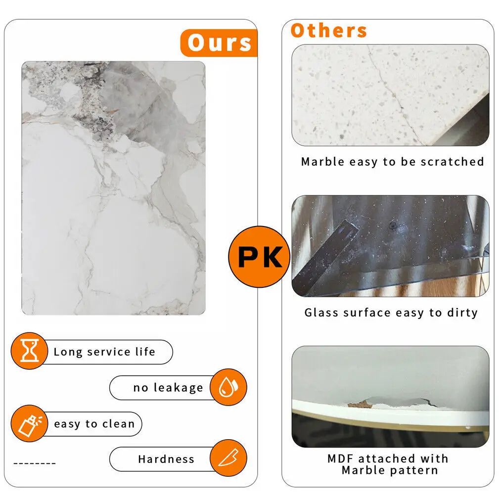Marble Console Table for Entrance Hallway Wood Leaf Shape with Stable Gold Legs