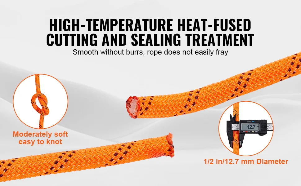 SucceBuy 220 ft Dual-Weave Polyester Rope 48-Strand Outdoor Accessories Emergency Cord for Camping Swinging Rappelling Rescue