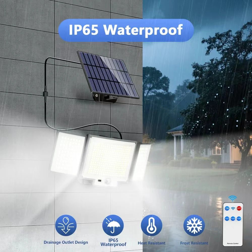 456 LEDs Solar Spotlight With Motion Sensor, Outdoor Flood Lamp, 3 Modes IP65 Garden Light , Courtyard Decorative Camping Lights