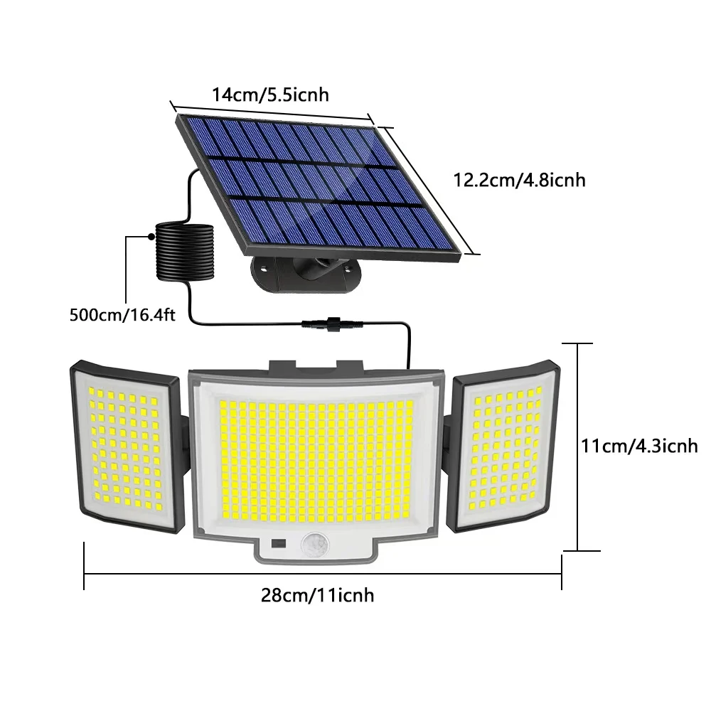 456 LEDs Solar Spotlight With Motion Sensor, Outdoor Flood Lamp, 3 Modes IP65 Garden Light , Courtyard Decorative Camping Lights