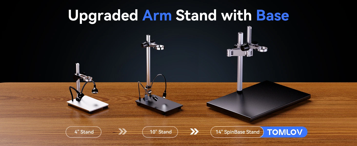 TOMLOV Autofocus Microscope TM4K-AF Max 4K Digital Microscopes HDMI 10.1' Soldering Microscopio LED Light for Electronic Repair