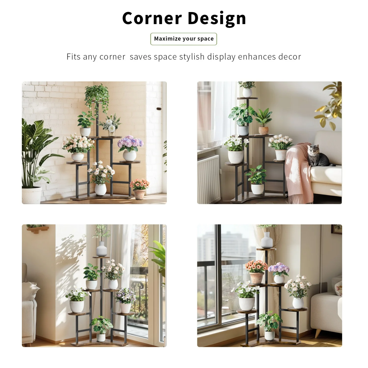 5 Tier Corner Plant Stand Indoor Planter Display Rack Potted Flowers Organizer Stand for Living Room Balcony Patio