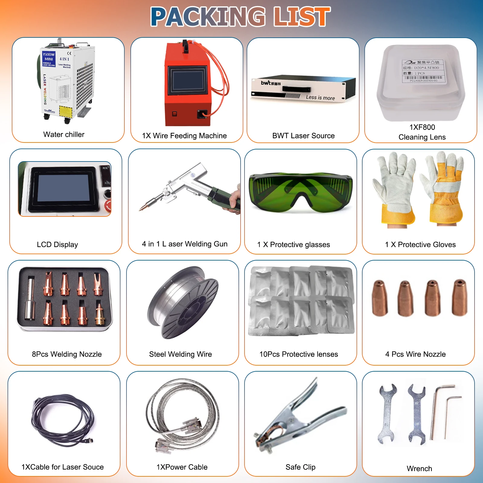 BWT 2000W 4 in 1 Laser Welding Cleaning Cutting Soldering Machine Laser Welder for Metal 1500W Fiber Laser Welding Machine