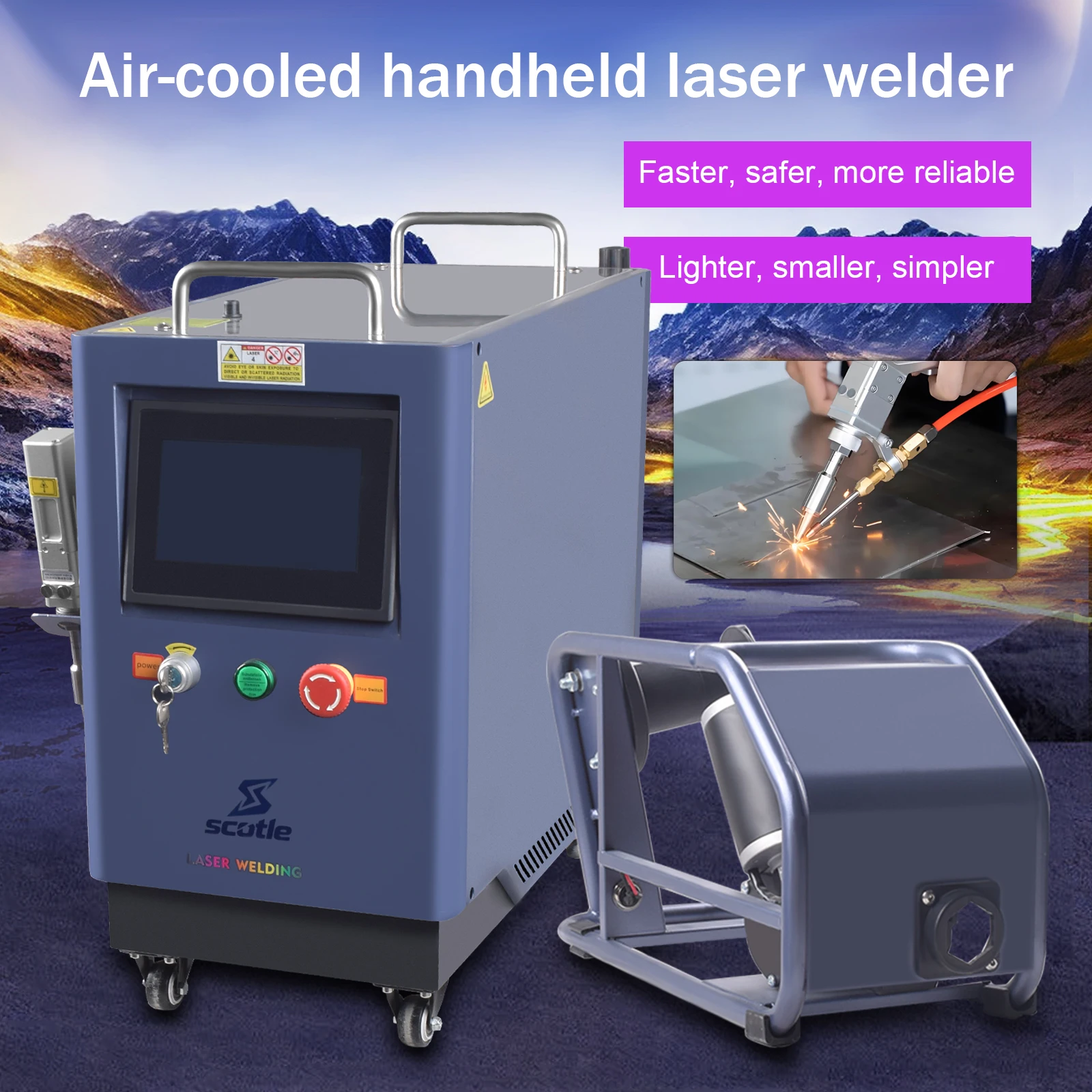 2000W Air Cooled Laser Welder 4 in 1 Strong Cutting Welding Cleaning for Metal Fiber Laser Welding Machine Solder Air Cooling