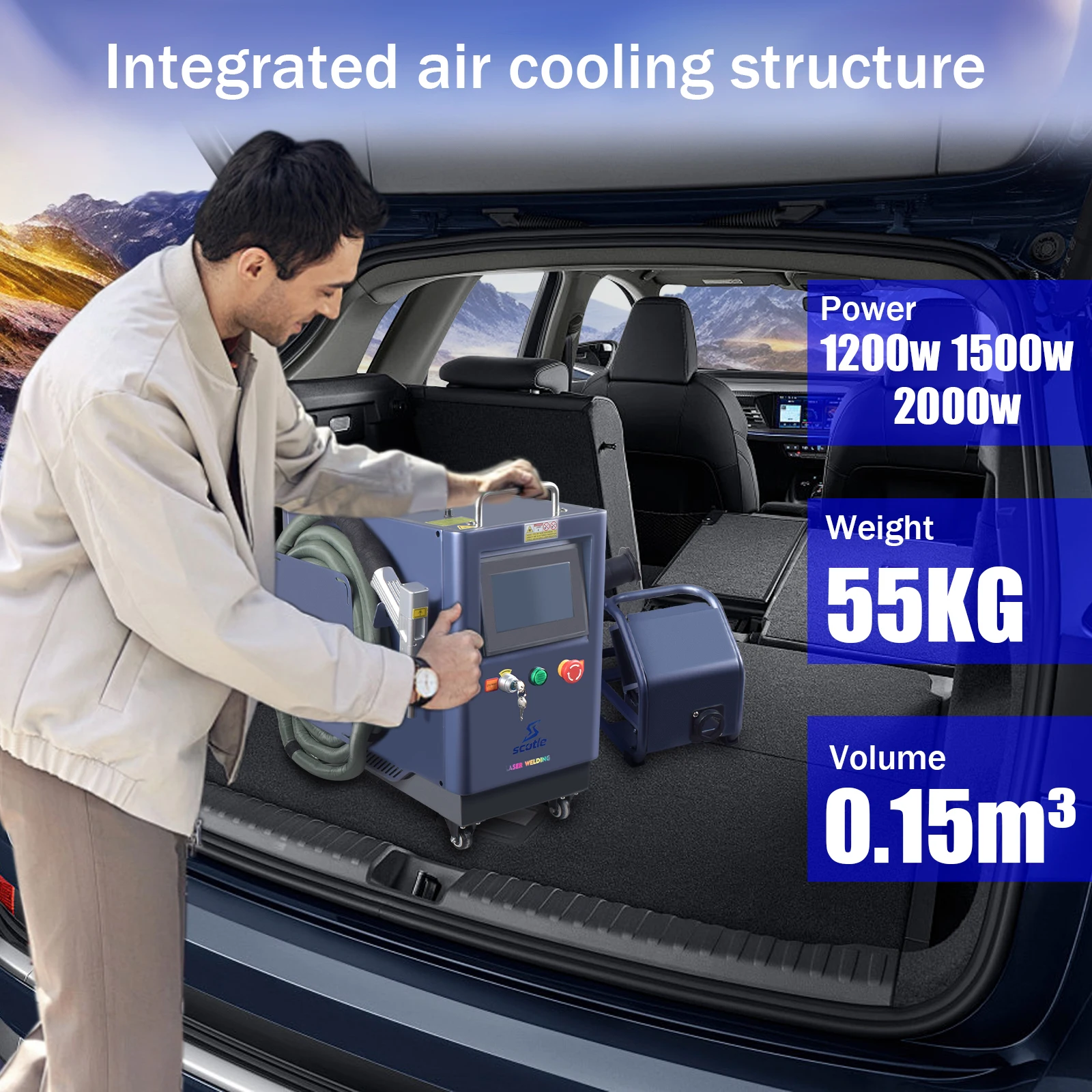 2000W Air Cooled Laser Welder 4 in 1 Strong Cutting Welding Cleaning for Metal Fiber Laser Welding Machine Solder Air Cooling