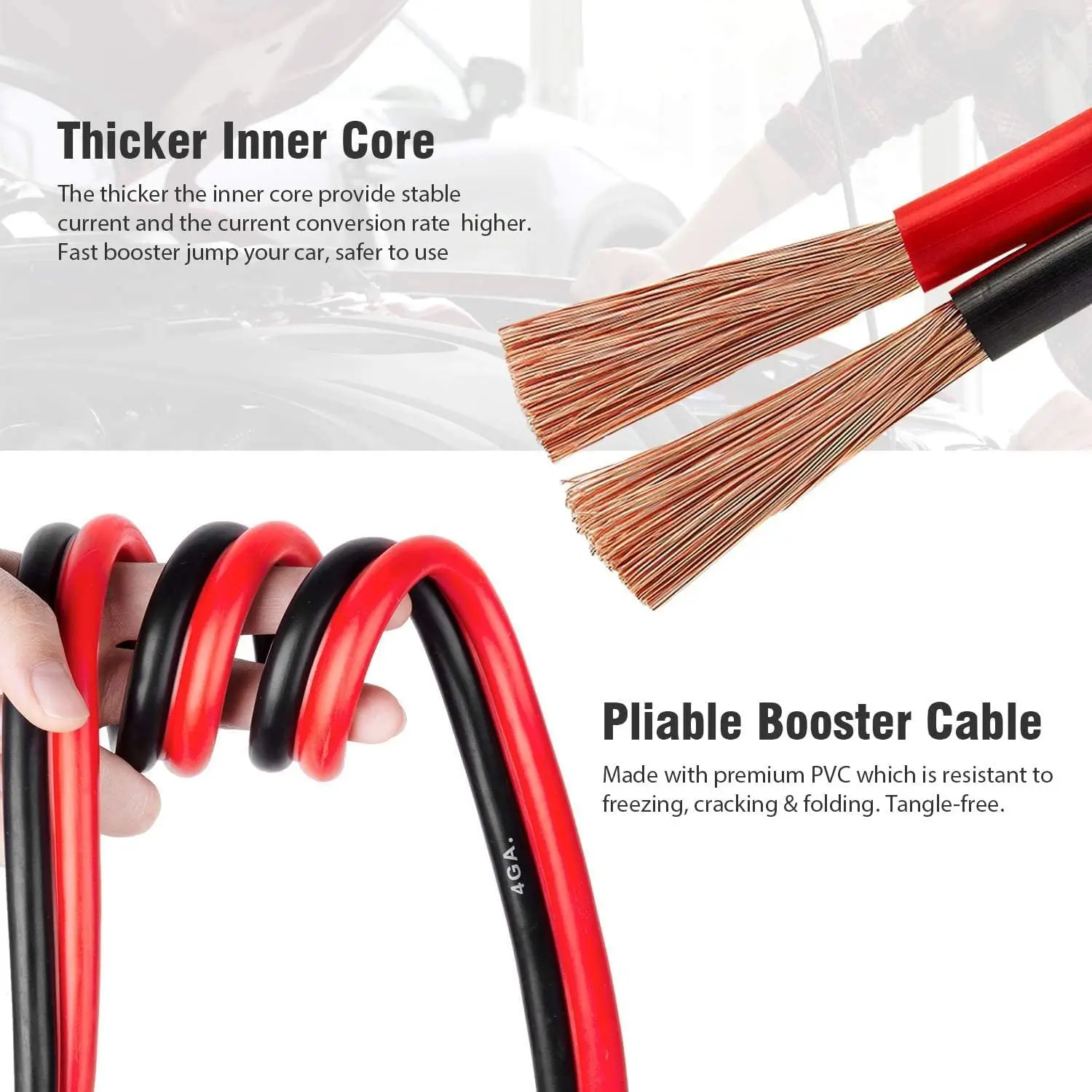 HORUSDY 6M 3000AMP Jumper Leads Long Surge Protection Car Boost Cables Alarm Indicator