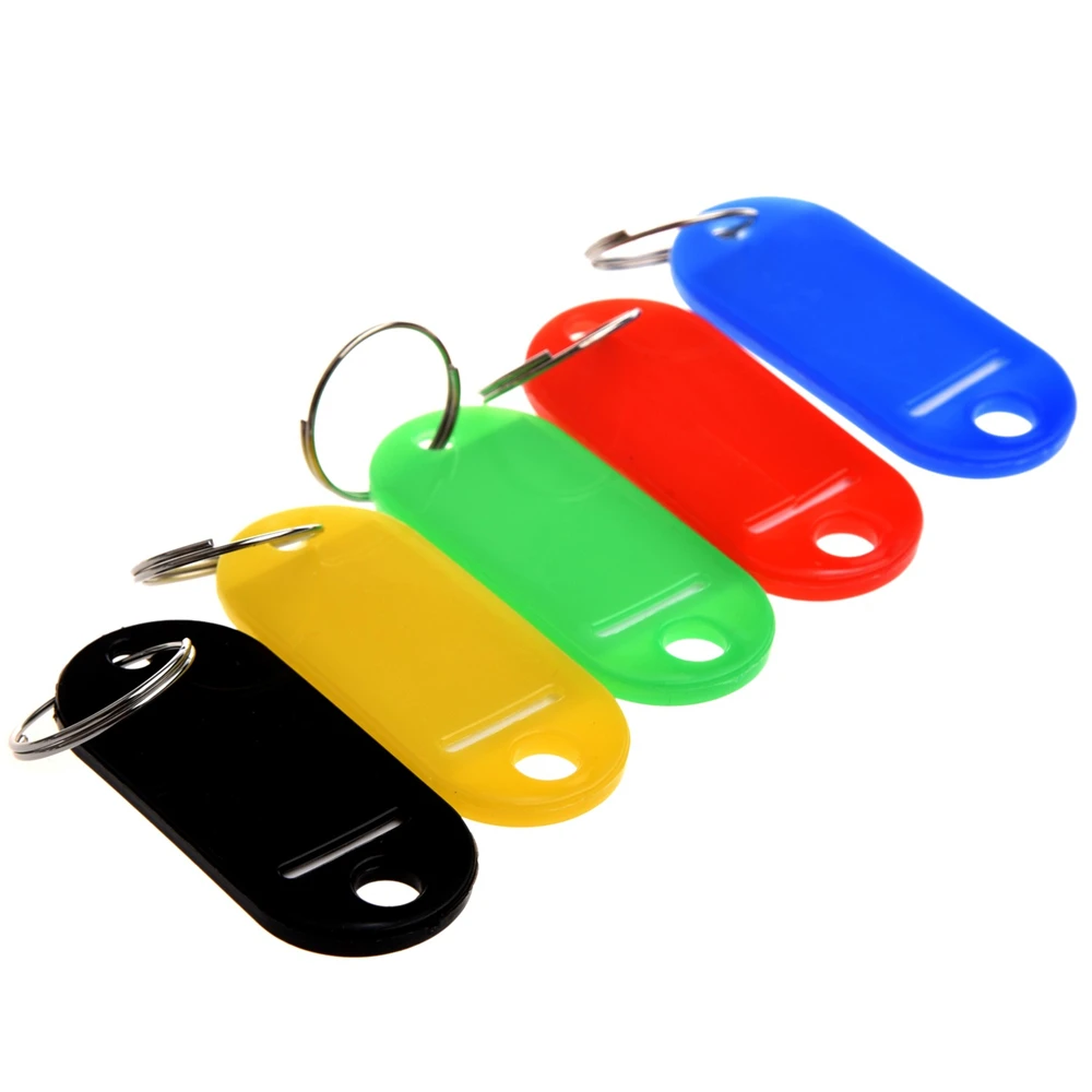 100PCS ABS Plastic Keyring Travel Luggage Tags Key Tags ID Tags Name Label Tag