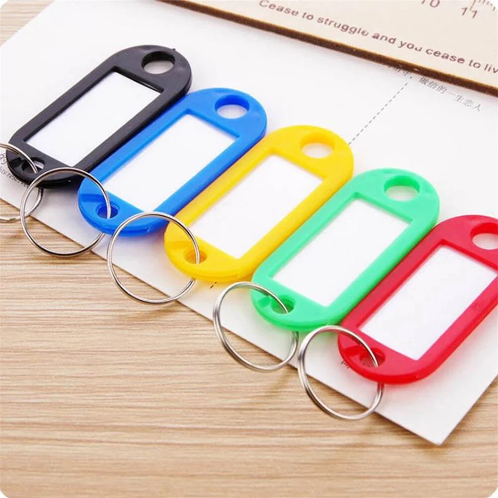 100PCS ABS Plastic Keyring Travel Luggage Tags Key Tags ID Tags Name Label Tag