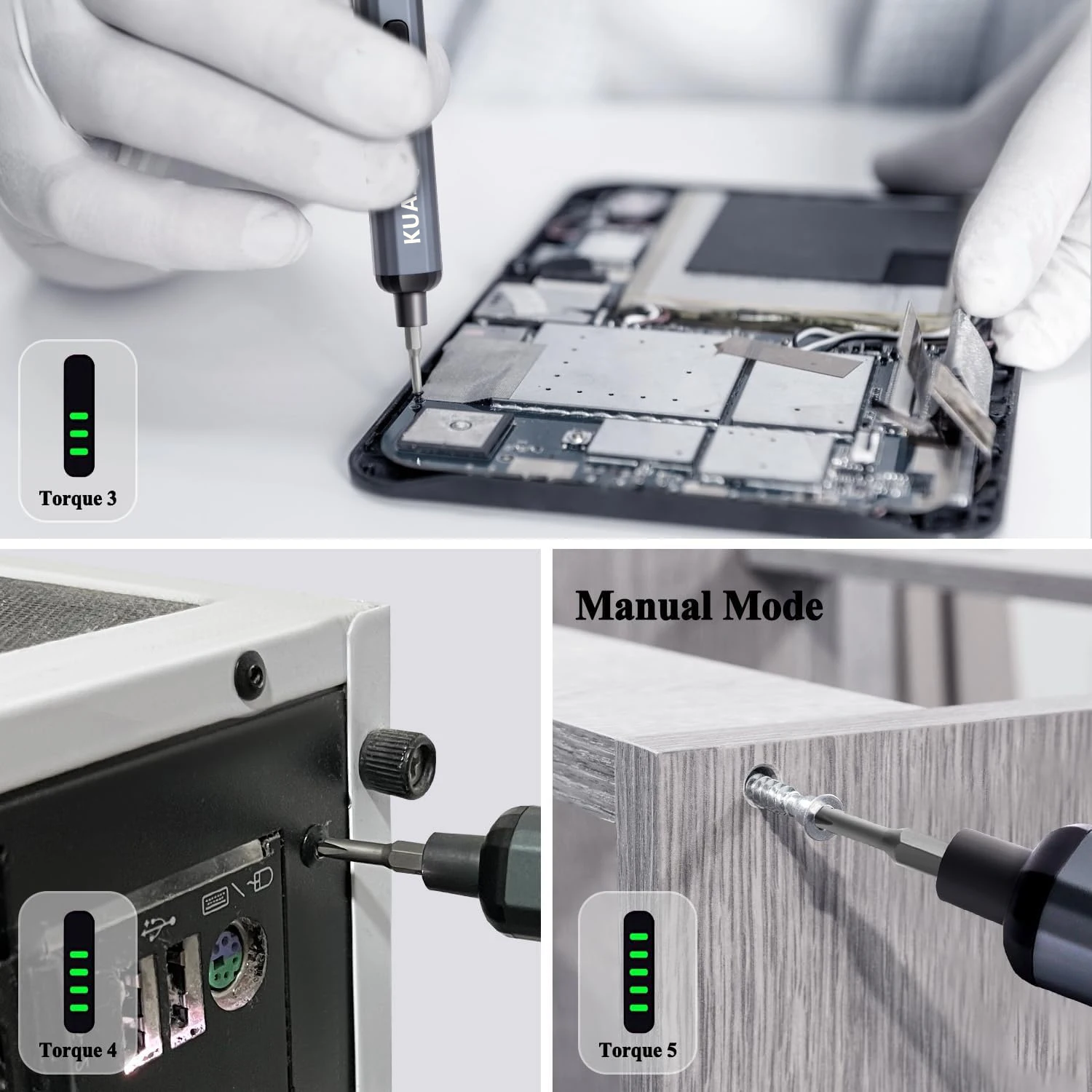 KUAIQU 68 in 1 Precision Electric Screwdriver Set Magnetic Screwdriver 5 Torque Rechargeable Screwdriver iPhone Disassemb Repair