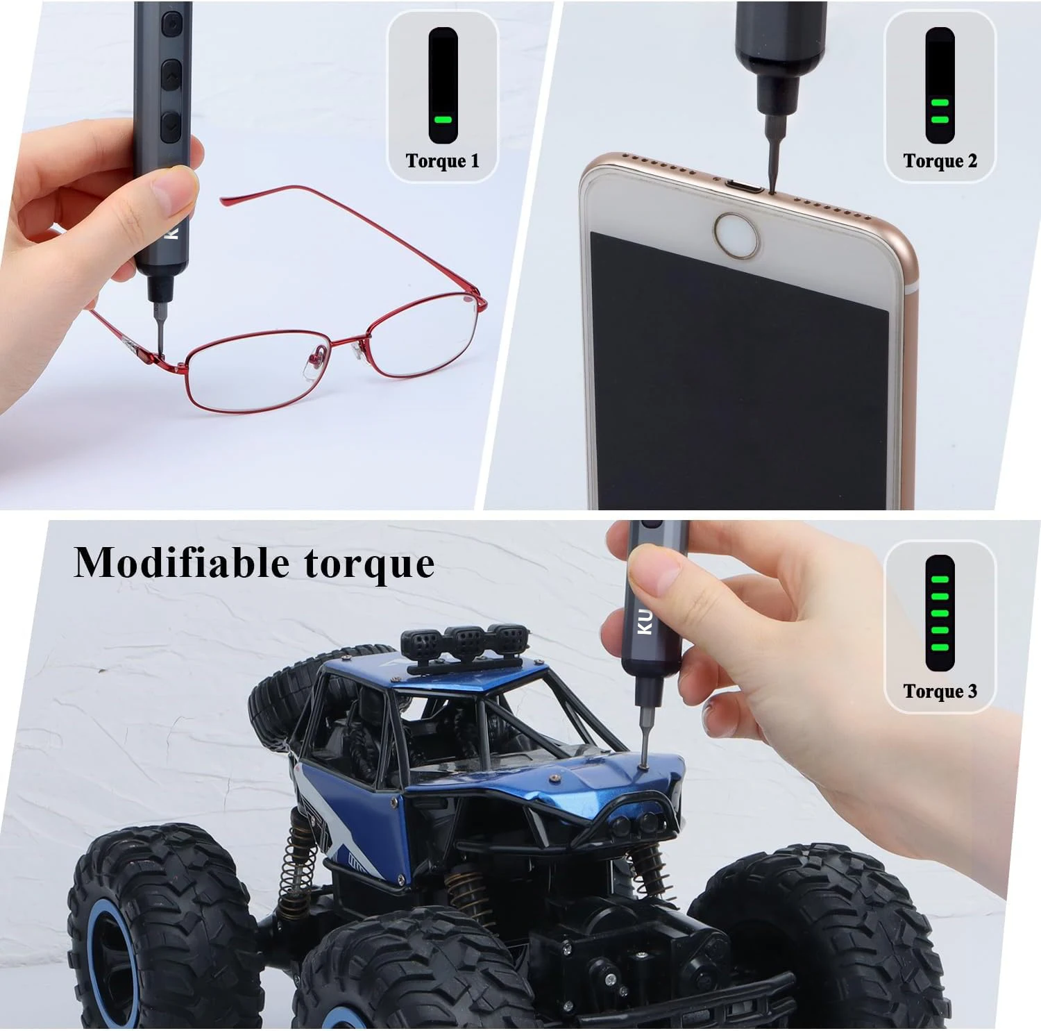 KUAIQU 68 in 1 Precision Electric Screwdriver Set Magnetic Screwdriver 5 Torque Rechargeable Screwdriver iPhone Disassemb Repair