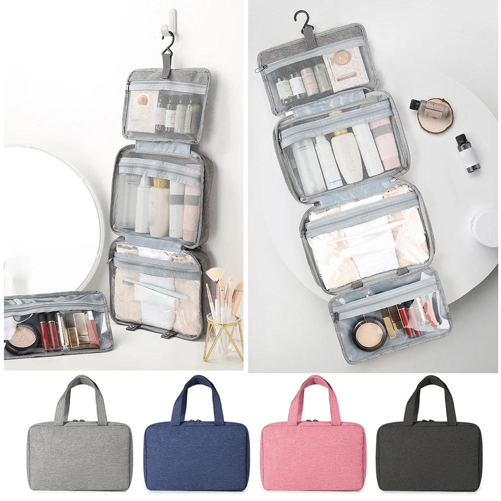 Travel Large Organizer Toiletry Bag Makeup Cosmetic Case Hanging Hook