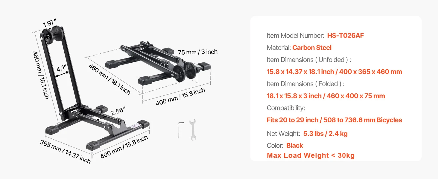 SucceBuy Bike Rack Upright Bike Stand Floor for 16 to 27.5 In Mountain&Road Bikes for Secure Parking and Storage in Garage Black