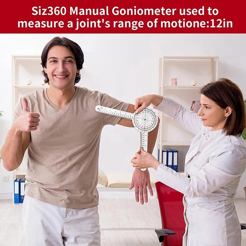 12 Inch Goniometer Transparent Orthopedic Angle Ruler Goniometer 360 Degree Spinal Goniometer For Body Measuring