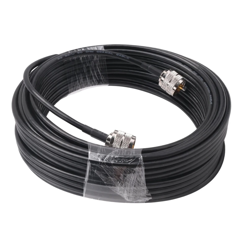 15M UHF Coaxial Cable RG58 Coax Cable PL259 Cable 50 Ohms CB Radio Antenna Cable UHF Male To UHF Male Low Loss UHF